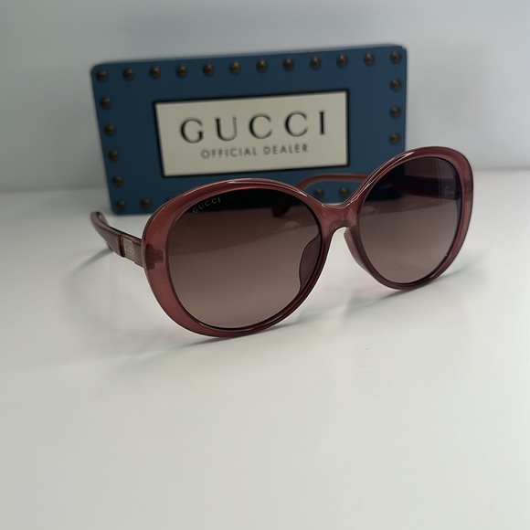 New Authentic Gucci GG0793SK 003 IN PINK-BROWN SUNGLASSES - Picture 3 of 15